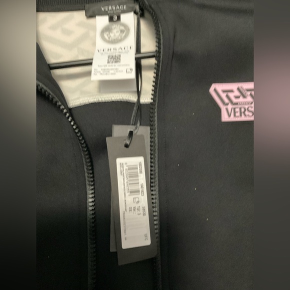 Versace Greca Print Women's Jogger Jacket Black Size 5 1002080 Italy - Picture 4 of 6